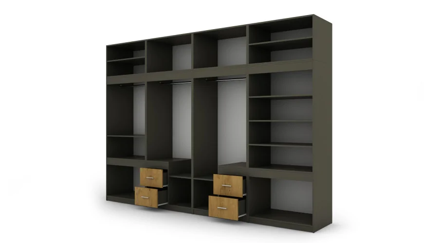 Szafa 340x240 cm grafit dąb lancelot lustro – Maxora | eMeblast