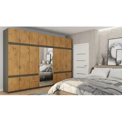 Szafa 340x240 cm grafit dąb lancelot lustro – Maxora | eMeblast