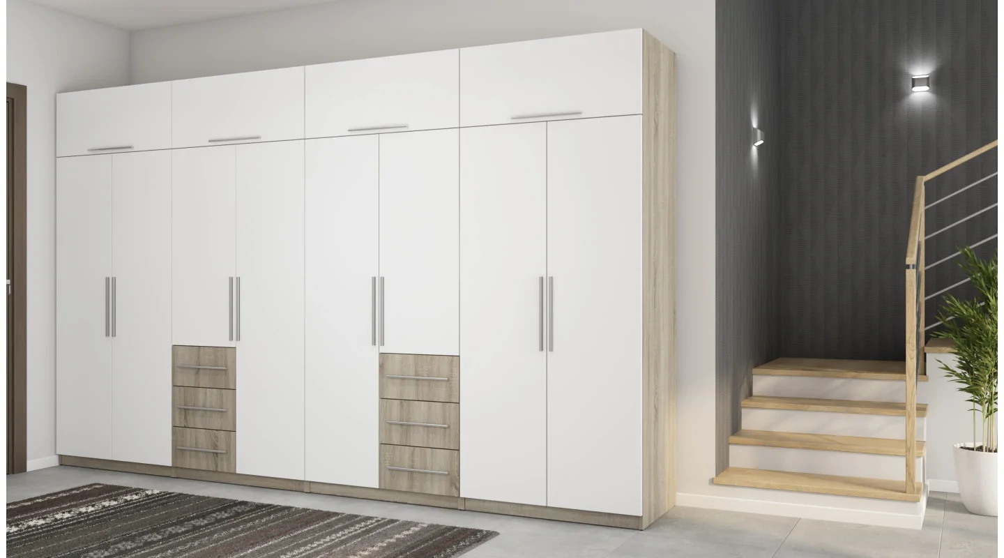 Szafa 360x220 cm sonoma jasna biel – Sorelo | eMeblast