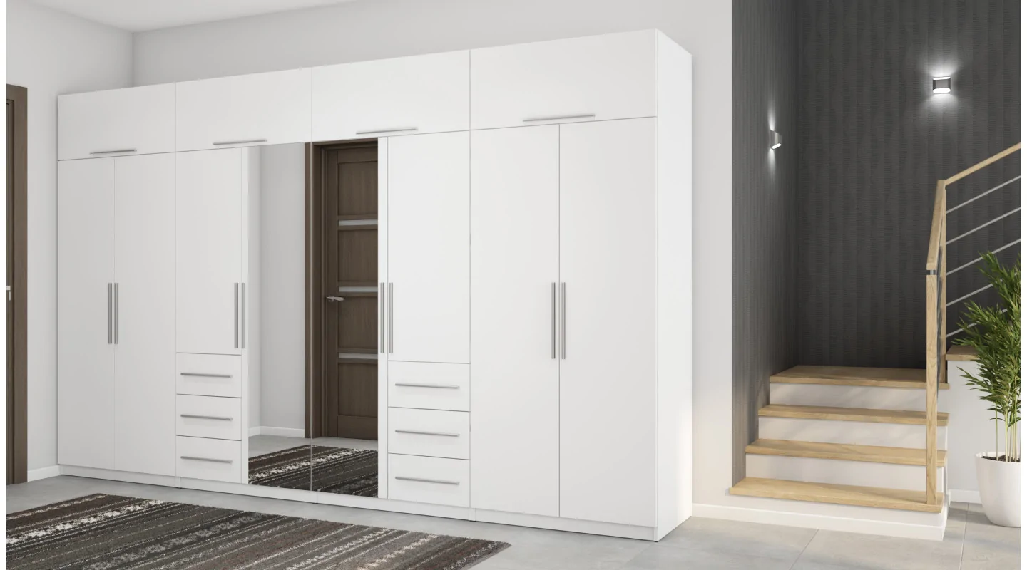 Szafa 360x220 cm biel lustro – Sorelo | eMeblast