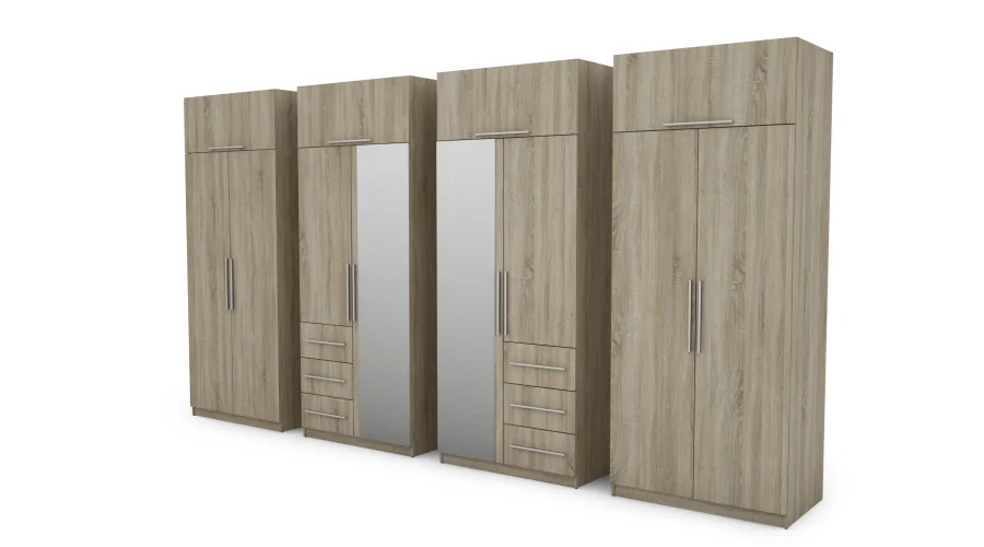 Szafa 360x220 cm sonoma jasna lustro – Sorelo | eMeblast