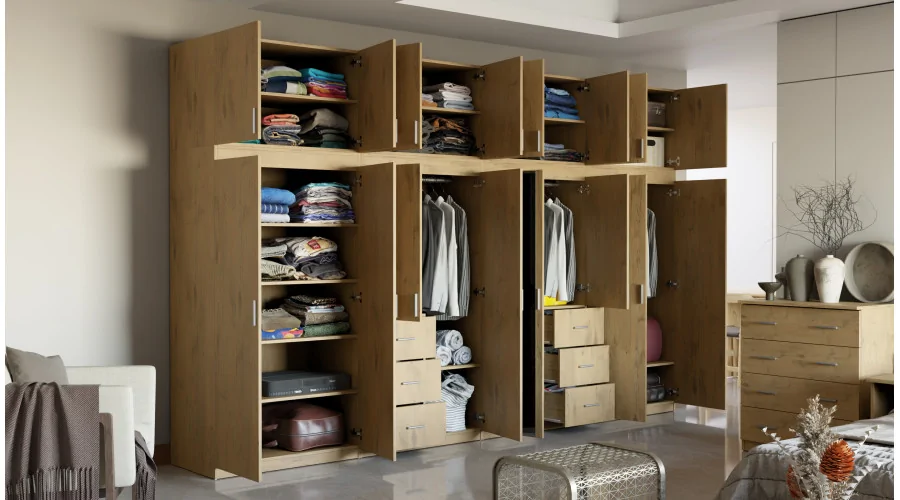 Szafa 380x240 cm biel lustro – Melvio | eMeblast