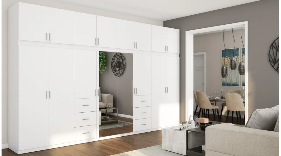 Szafa 380x240 cm biel lustro – Melvio | eMeblast