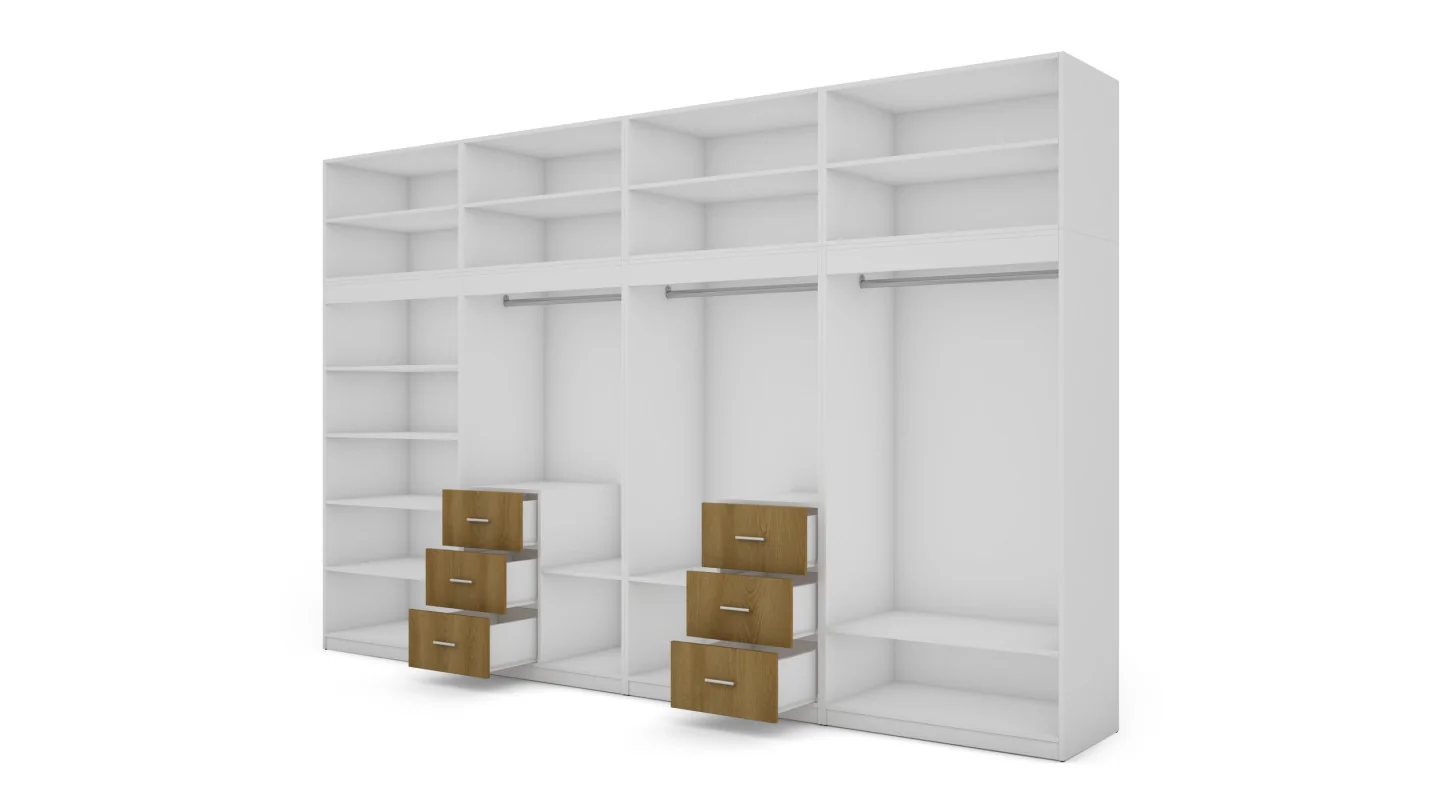 Szafa 380x240 cm biel dąb karmel – Melvio | eMeblast