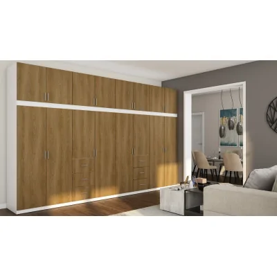 Szafa 380x240 cm biel dąb karmel – Melvio | eMeblast