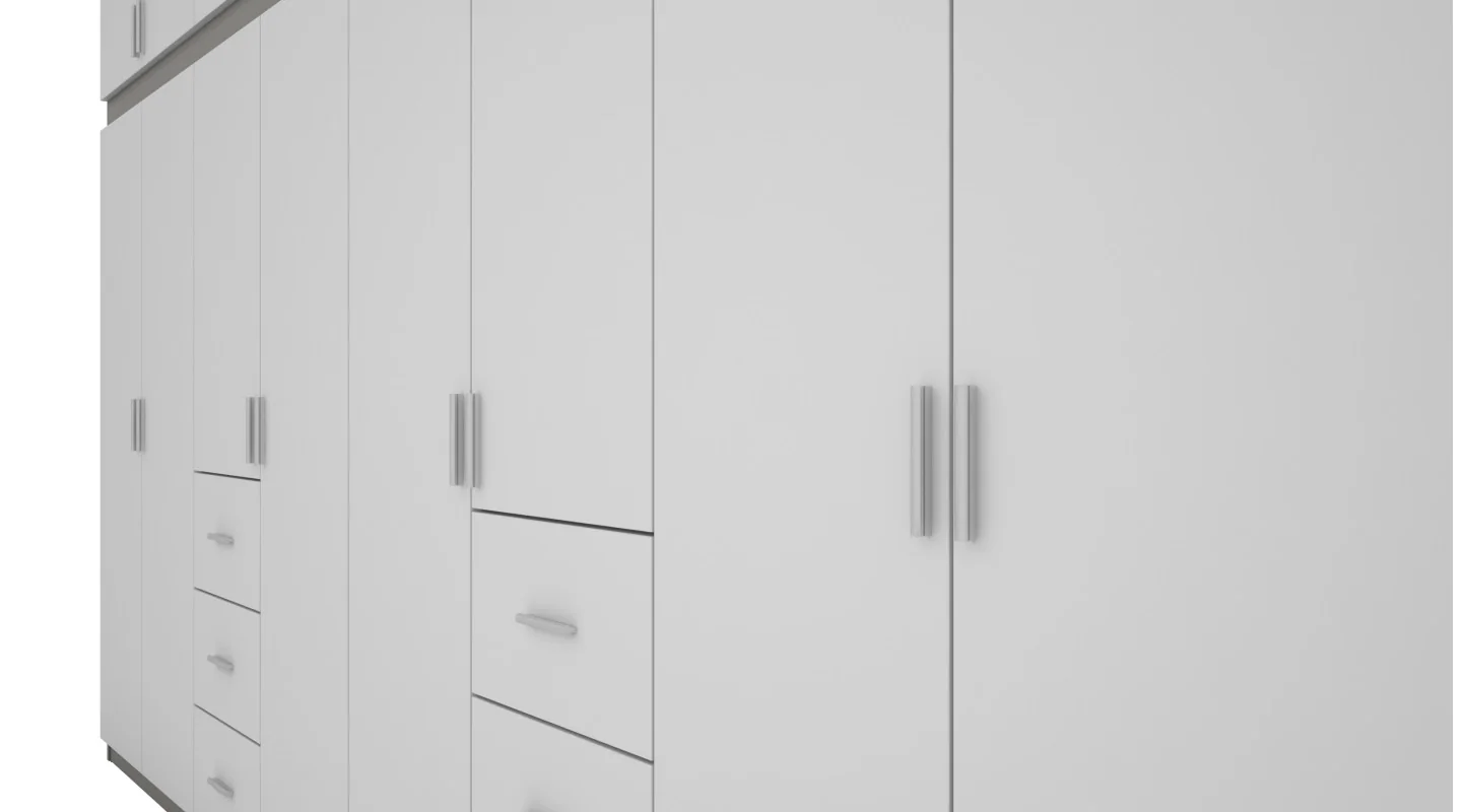 Szafa 380x240 cm szary platynowy biel – Melvio | eMeblast