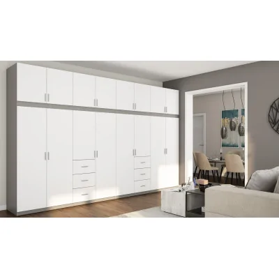 Szafa 380x240 cm szary platynowy biel – Melvio | eMeblast