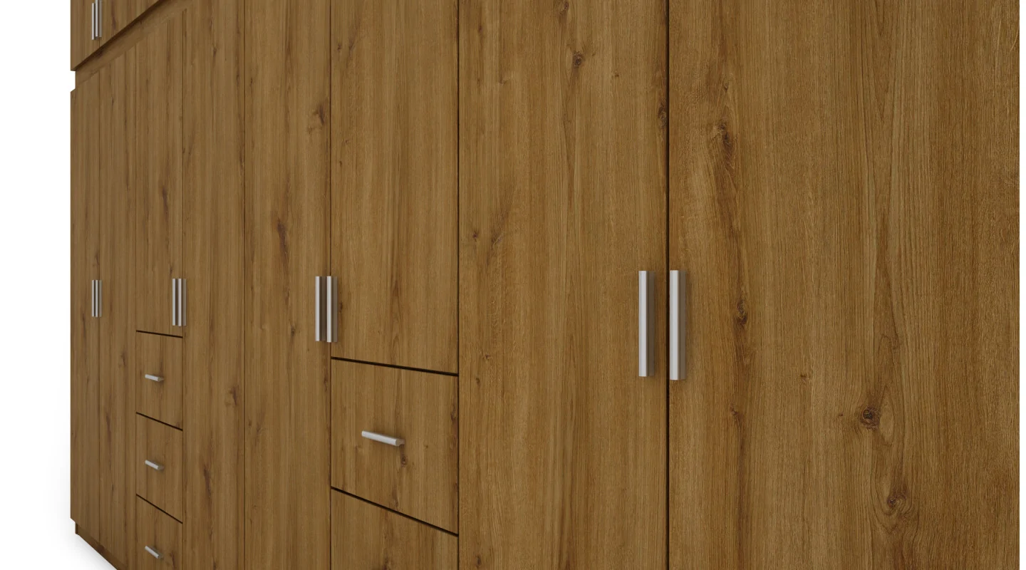 Szafa 380x240 cm dąb carpenter whisky – Melvio | eMeblast Szafa 380x240 cm dąb carpenter whisky – Melvio | eMeblast