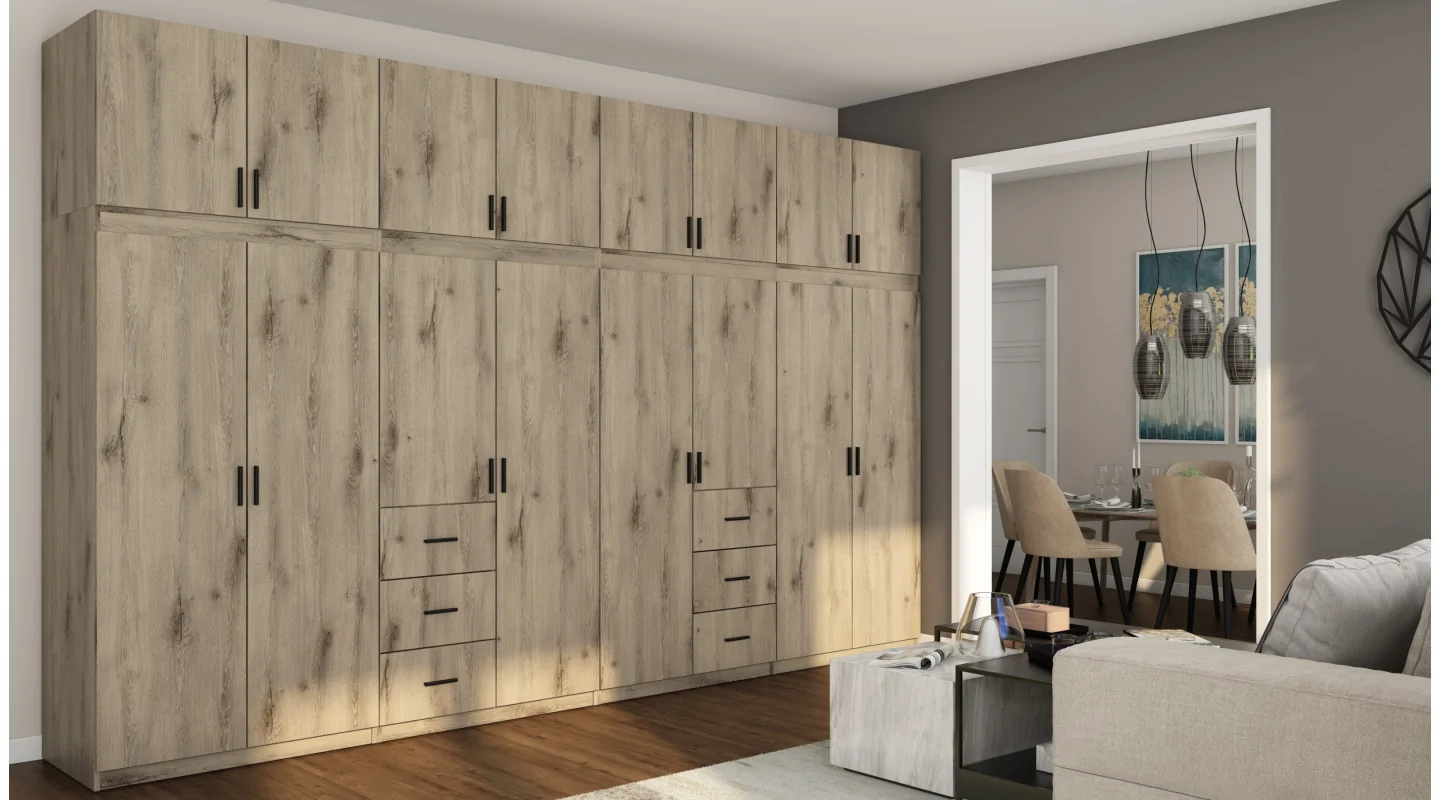 Szafa 380x240 cm dąb lumberjack frost – Melvio | eMeblast