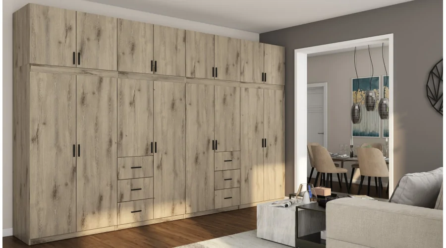 Szafa 380x240 cm dąb lumberjack frost – Melvio | eMeblast