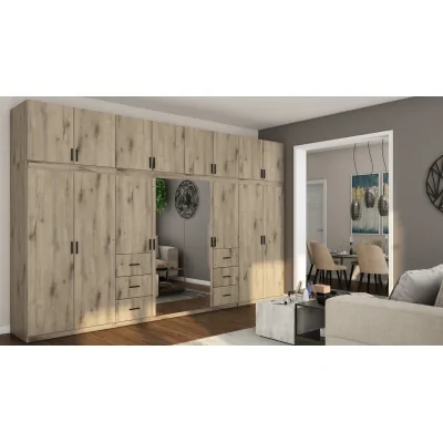 Szafa 380x240 cm dąb lumberjack frost lustro – Melvio | eMeblast