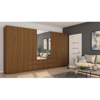 Szafa 400x220 cm wiśnia porto lustro – Luvano | eMeblast