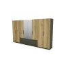 Szafa 400x220 cm z lustrem grafit dąb grand naturalny – Luvano