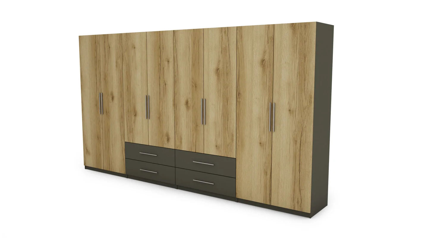 Szafa 400x220 cm grafit dąb grand naturalny – Luvano | eMeblast