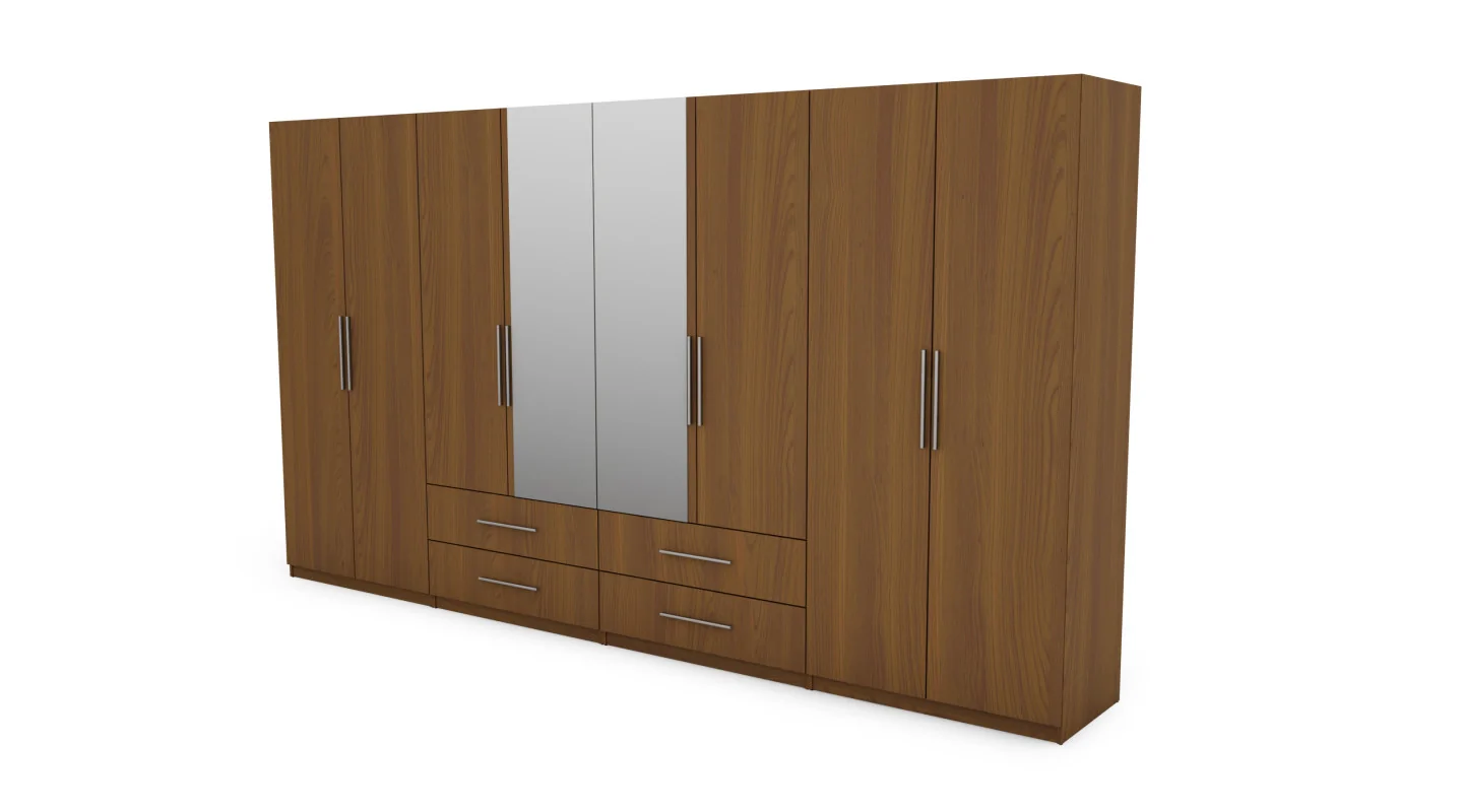 Szafa 400x220 cm wiśnia porto lustro – Luvano | eMeblast