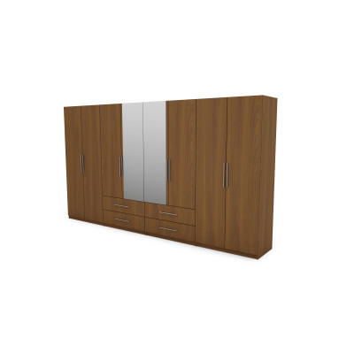 Szafa 400x220 cm z lustrem wiśnia porto – Luvano