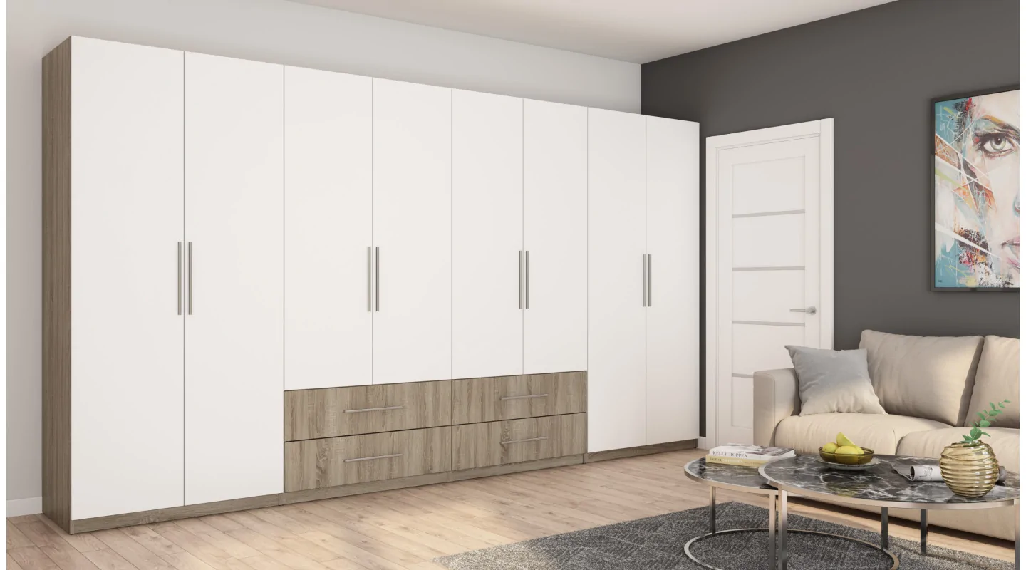 Szafa 400x220 cm sonoma jasna biel – Luvano | eMeblast