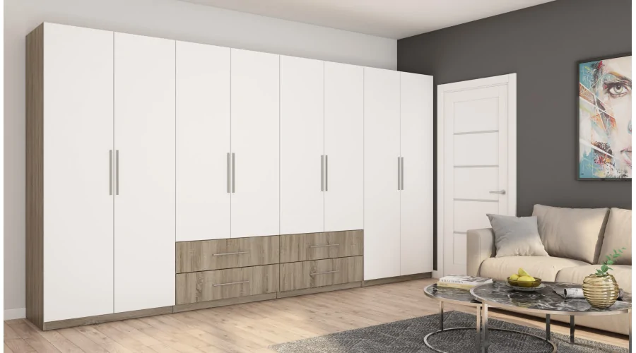 Szafa 400x220 cm sonoma jasna biel – Luvano | eMeblast