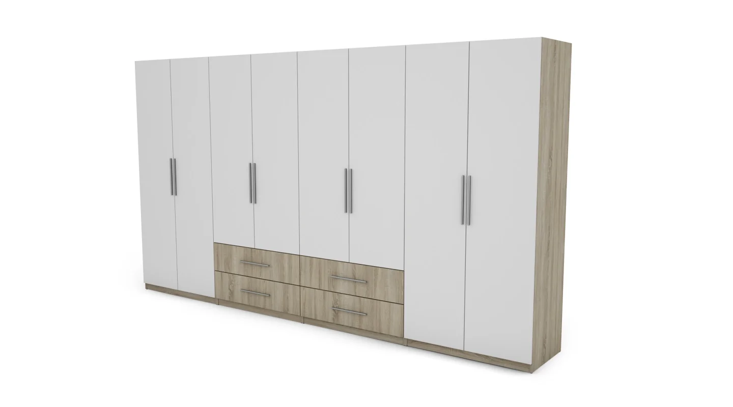 Szafa 400x220 cm sonoma jasna biel – Luvano | eMeblast
