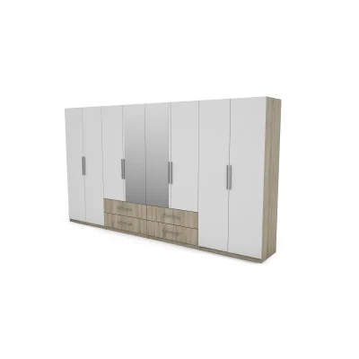 Szafa 400x220 cm sonoma jasna biel lustro – Luvano | eMeblast