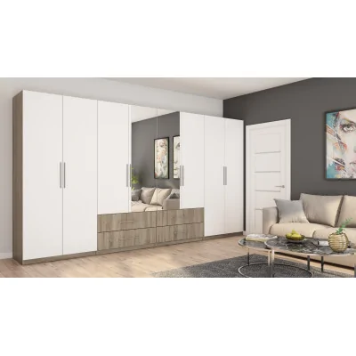 Szafa 400x220 cm sonoma jasna biel lustro – Luvano | eMeblast