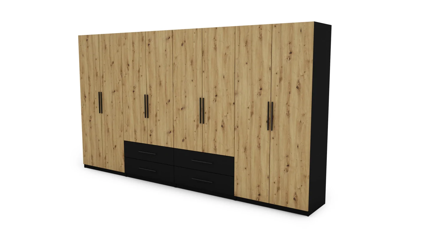 Szafa 400x220 cm czarny dąb artisan – Luvano | eMeblast