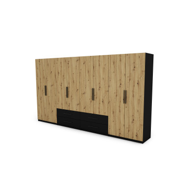 Szafa 400x220 cm czarny dąb artisan – Luvano