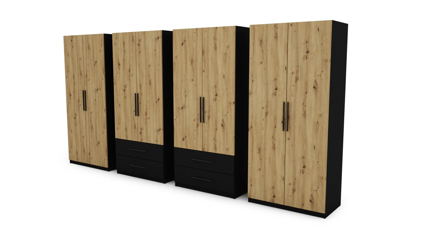Szafa 400x220 cm czarny dąb artisan – Luvano | eMeblast