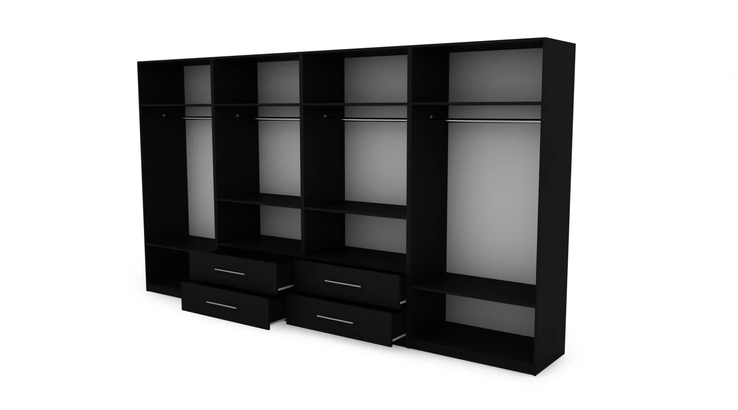 Szafa 400x220 cm czarny dąb artisan lustro – Luvano | eMeblast Szafa 400x220 cm czarny dąb artisan lustro – Luvano | eMeblast