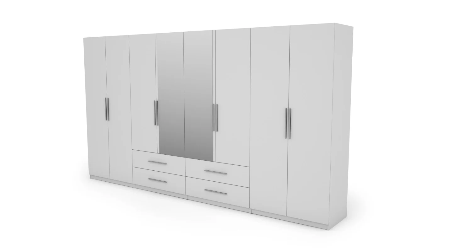 Szafa 400x220 cm biel lustro – Luvano | eMeblast