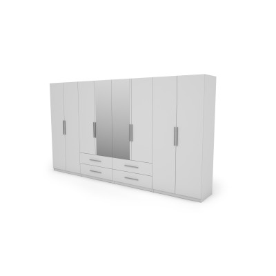 Szafa 400x220 cm z lustrem biel – Luvano