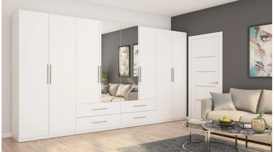 Szafa 400x220 cm biel lustro – Luvano | eMeblast
