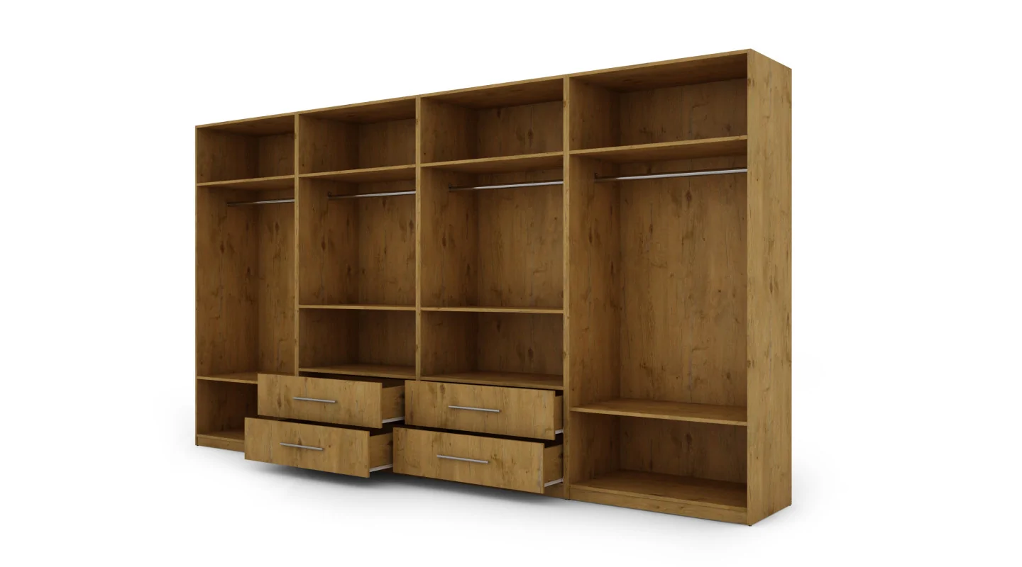 Szafa 400x220 cm dąb lancelot lustro – Luvano | eMeblast