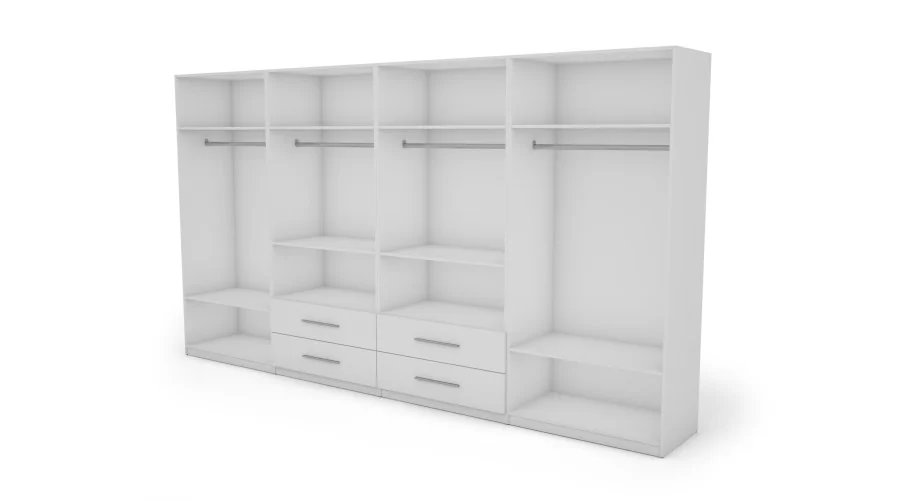 Szafa 400x220 cm biel dąb gaja lamele – Luvano | eMeblast
