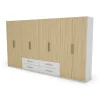 Szafa 400x220 cm biel dąb gaja lamele – Luvano