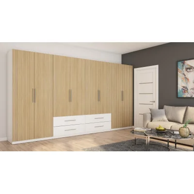 Szafa 400x220 cm biel dąb gaja lamele – Luvano | eMeblast