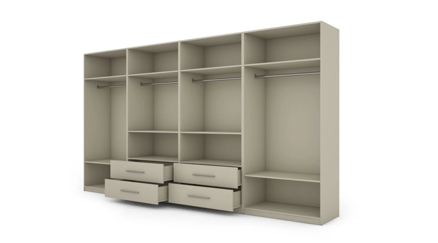 Szafa 400x220 cm kaszmirowy beż lustro – Luvano | eMeblast