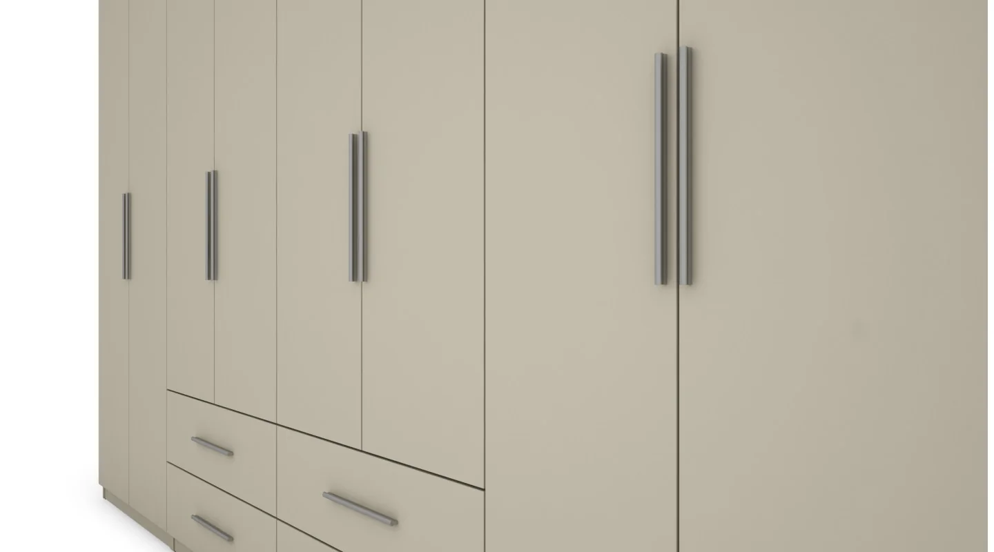 Szafa 400x220 cm kaszmirowy beż lustro – Luvano | eMeblast