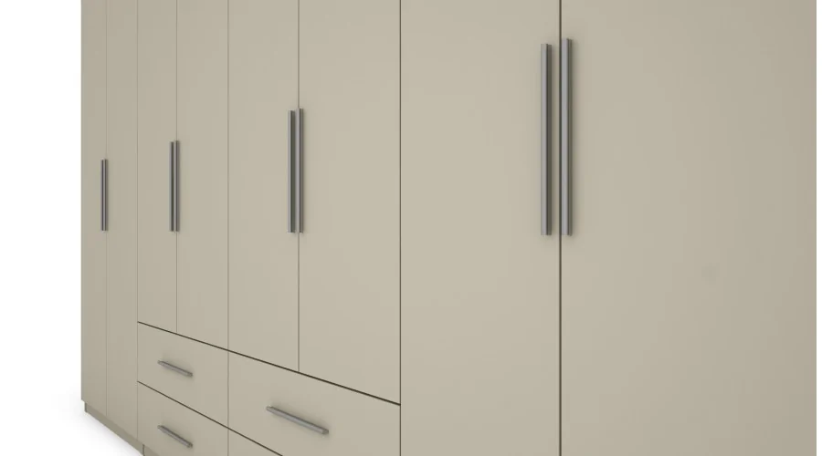 Szafa 400x220 cm kaszmirowy beż lustro – Luvano | eMeblast