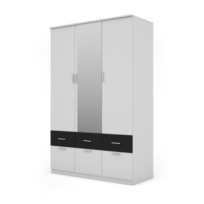 Szafa 140x216 cm z lustrem biała – Karo