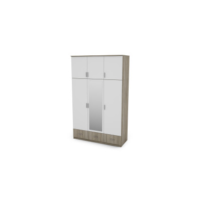 Szafa 150x242 cm z lustrem sonoma jasna biel – Vento