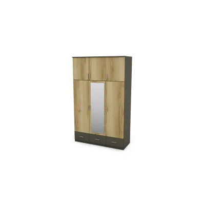 Szafa 150x242 cm grafit dąb grand naturalny lustro – Vento | eMeblast