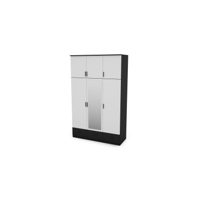 Szafa 150x242 cm z lustrem czarny biel – Vento