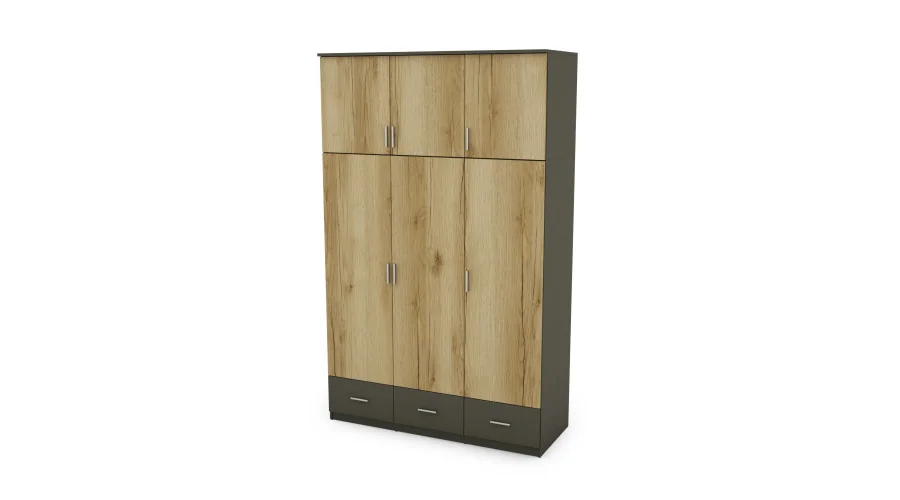 Szafa 150x242 cm grafit dąb grand naturalny – Vento | eMeblast Szafa 150x242 cm grafit dąb grand naturalny – Vento | eMeblast