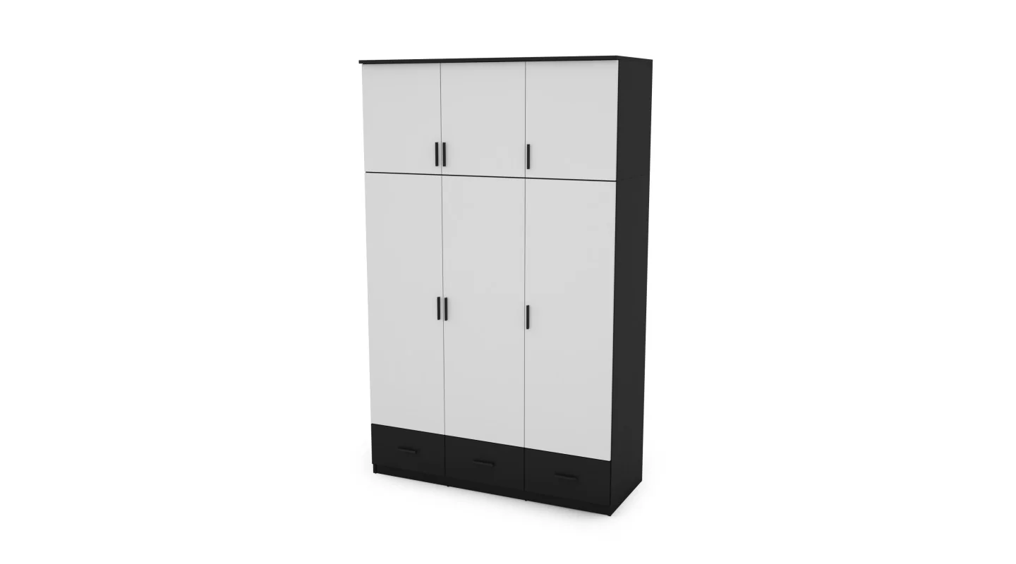 Szafa 150x242 cm czarny biel – Vento | eMeblast