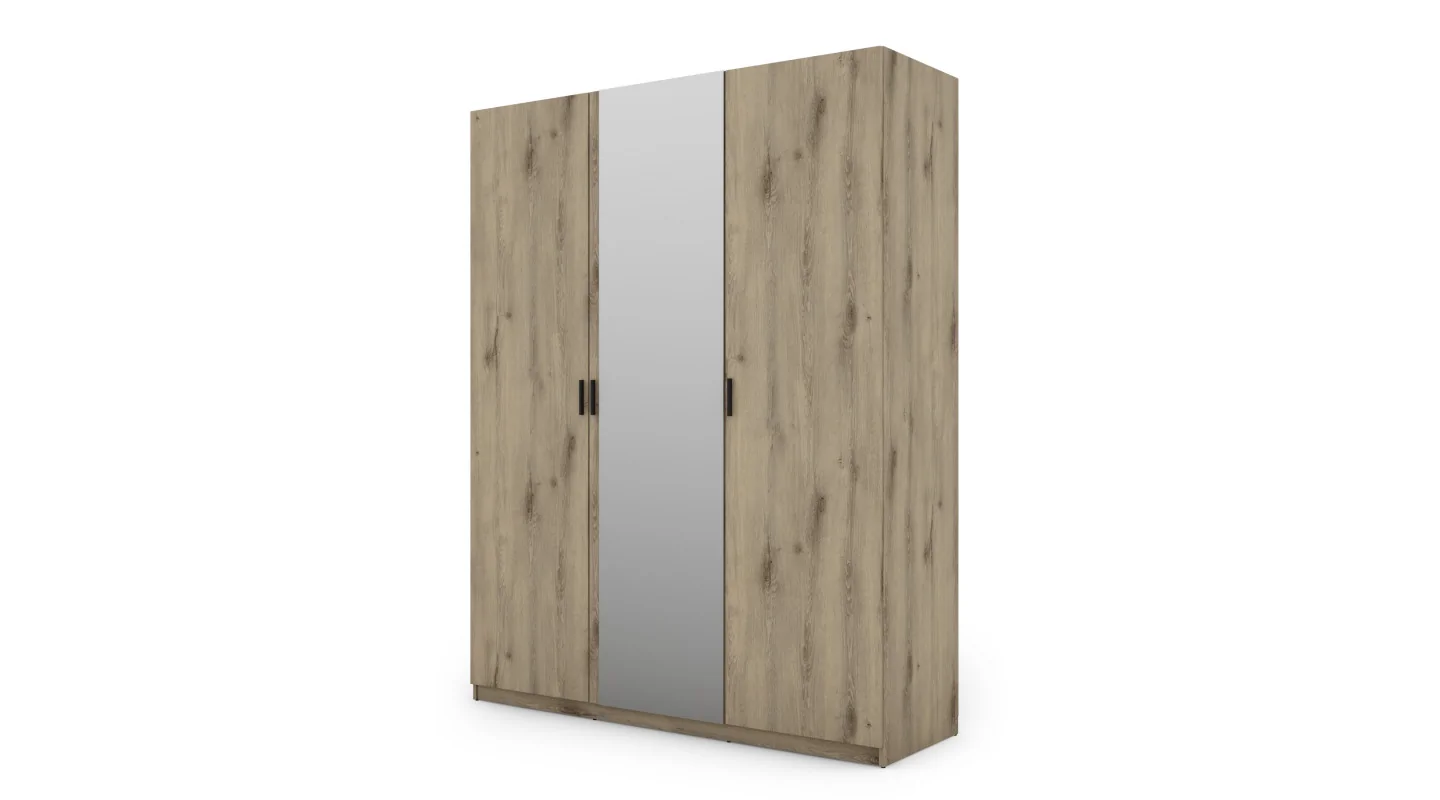 Szafa 180x230 cm dąb lumberjack frost lustro – Aven | eMeblast