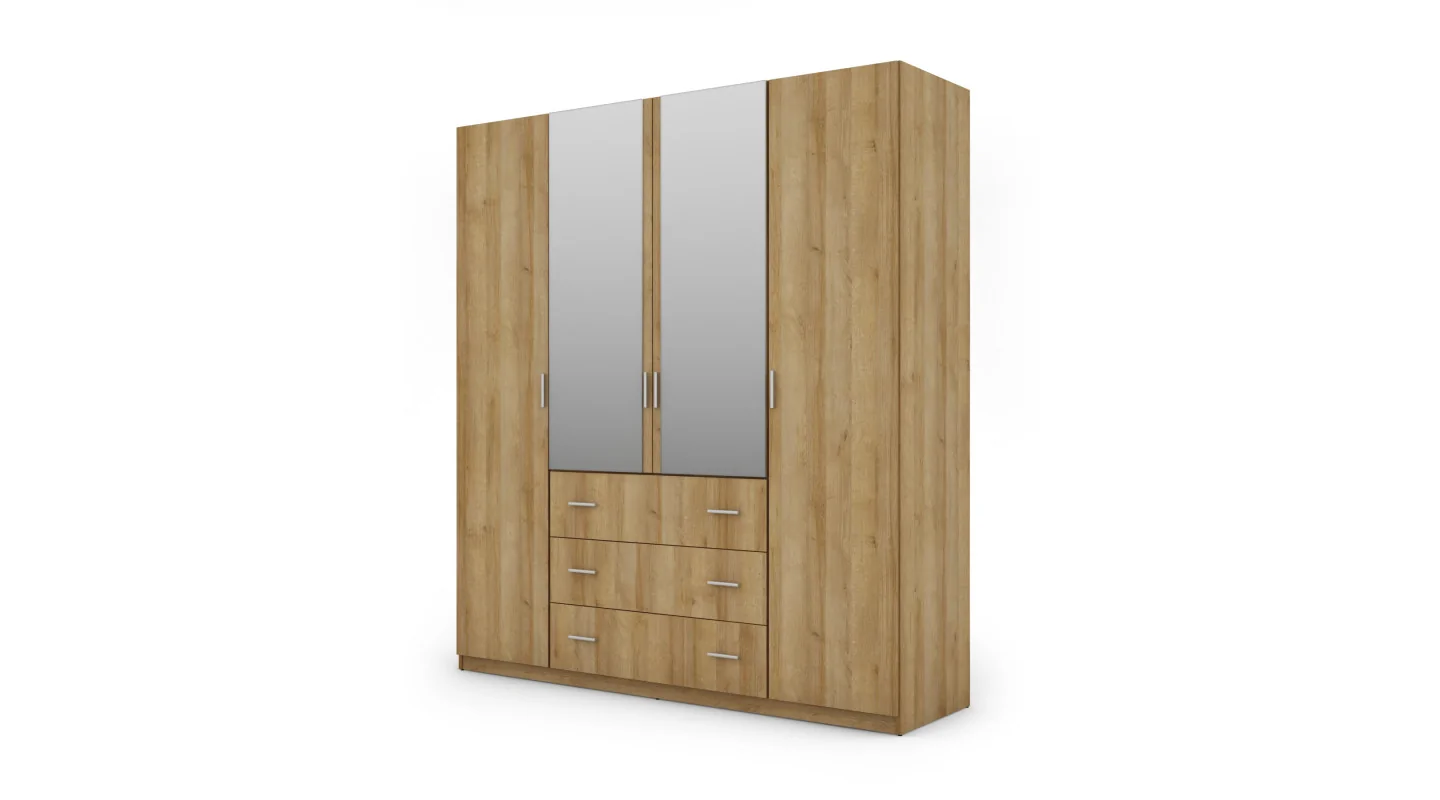 Szafa 200x220 cm dąb riva lustro – Calen | eMeblast