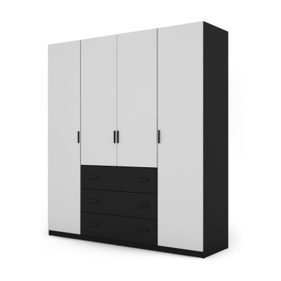 Szafa 200x220 cm czarny biel – Calen