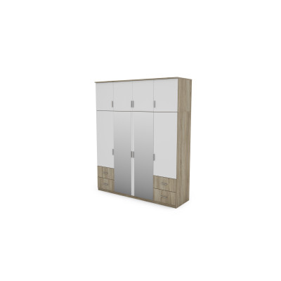 Szafa 200x242 cm z lustrem sonoma jasna biel – Arden