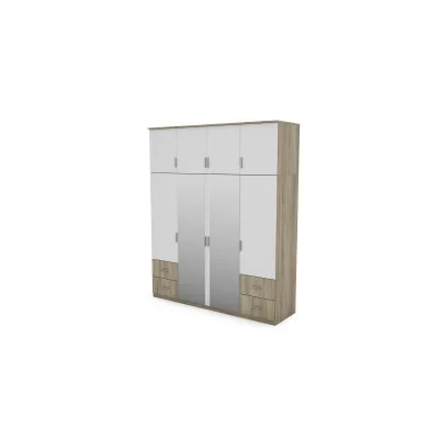 Szafa 200x242 cm sonoma jasna biel lustro – Arden | eMeblast